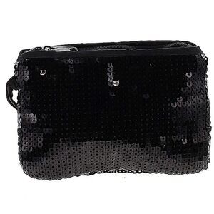 💜Candie's Black Sequin Zippered Wristlet Pouch